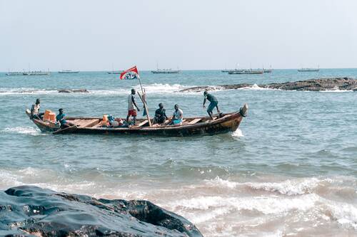 Fishing is a main source of livelihood for the families of Elmina in Ghana. Men go to sea for days unend in search of food and income. 