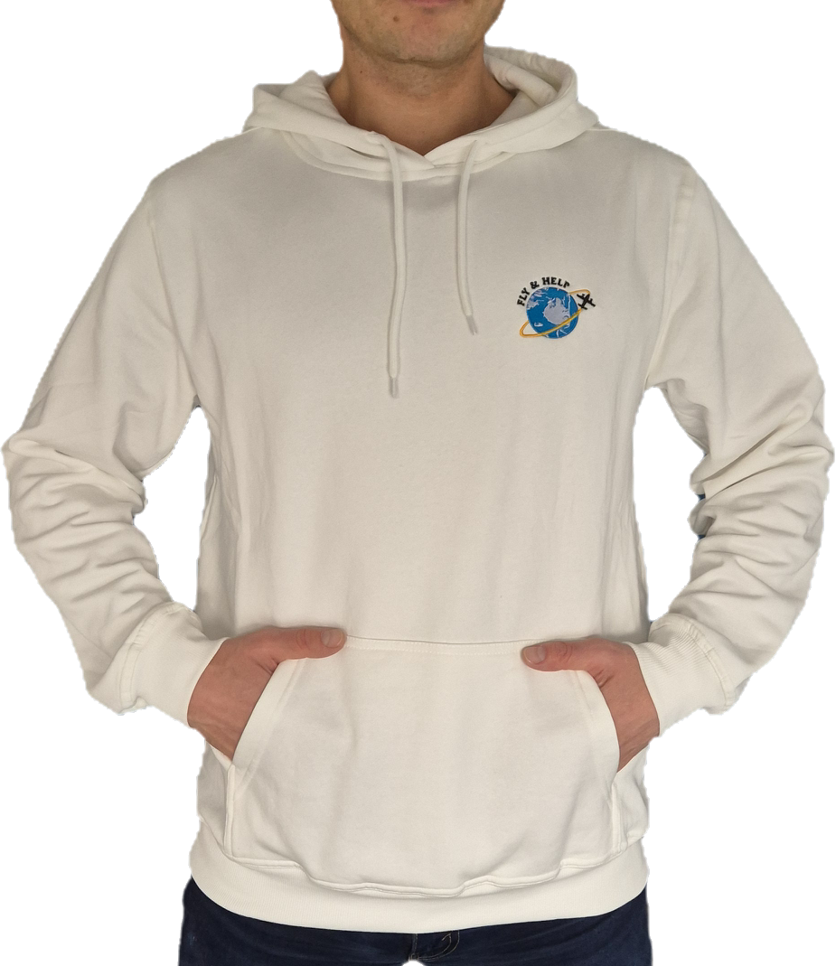 Hoodie mit hochwertigem Logostick FLY & HELP 06_Hoodie Weiß XXXL