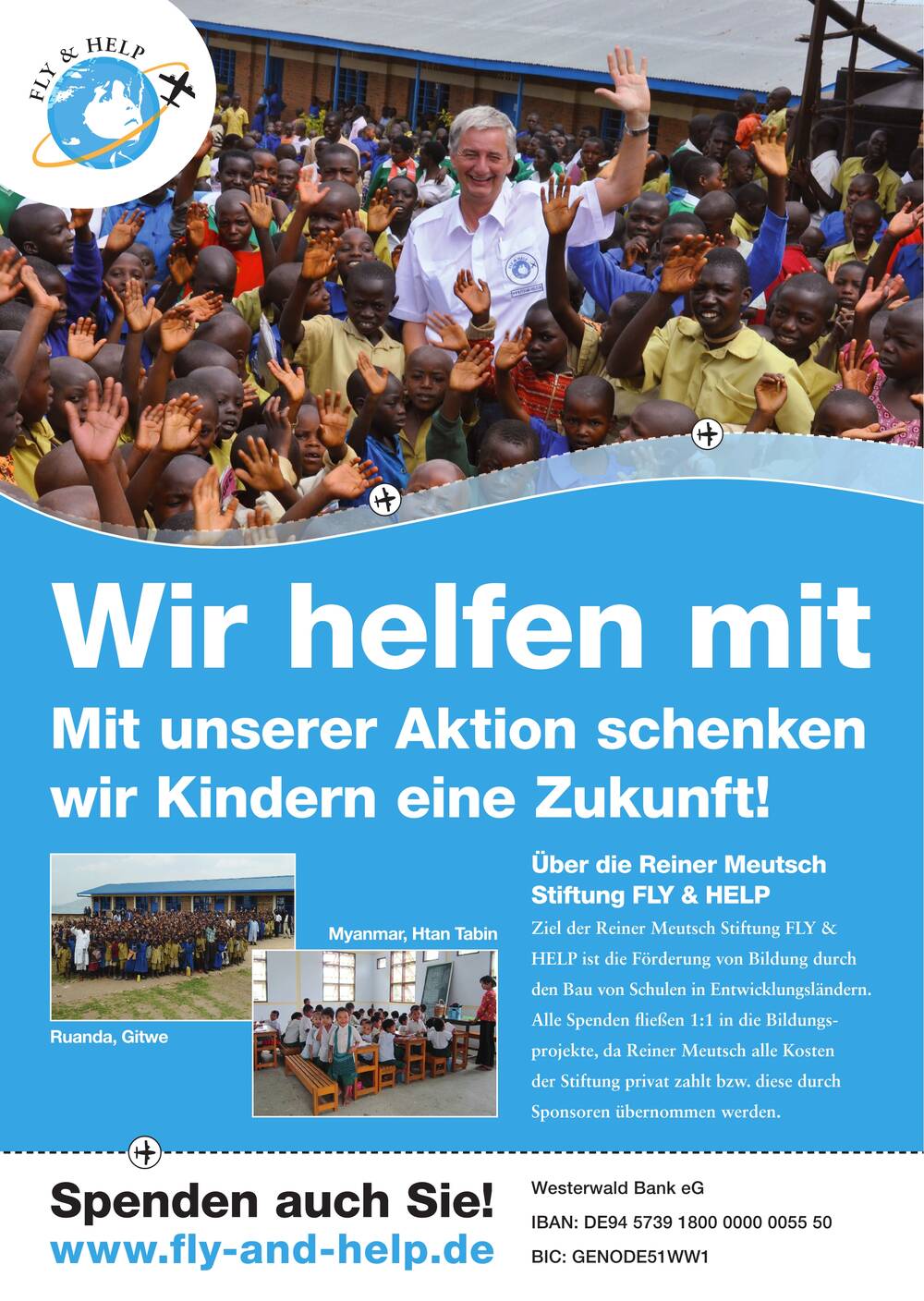 FLY & HELP-Plakat "Wir helfen mit"