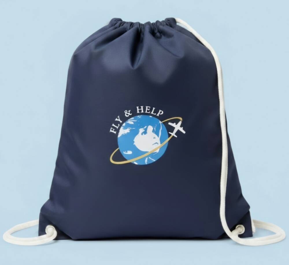 Leichter Rucksack  mit Kordel FLY & HELP Bag