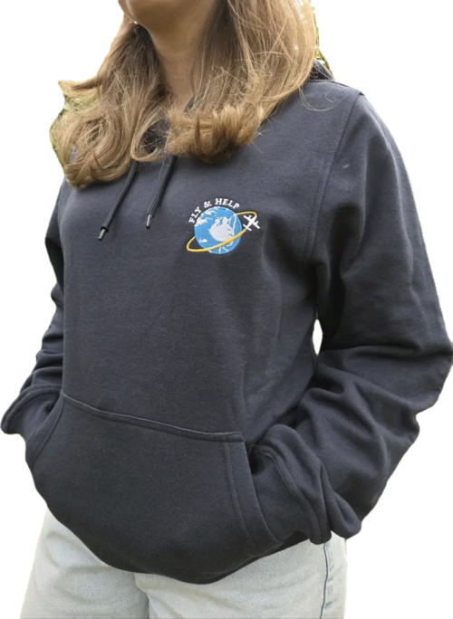 Hoodie mit hochwertigem Logostick FLY & HELP 07_Hoodie Navi S